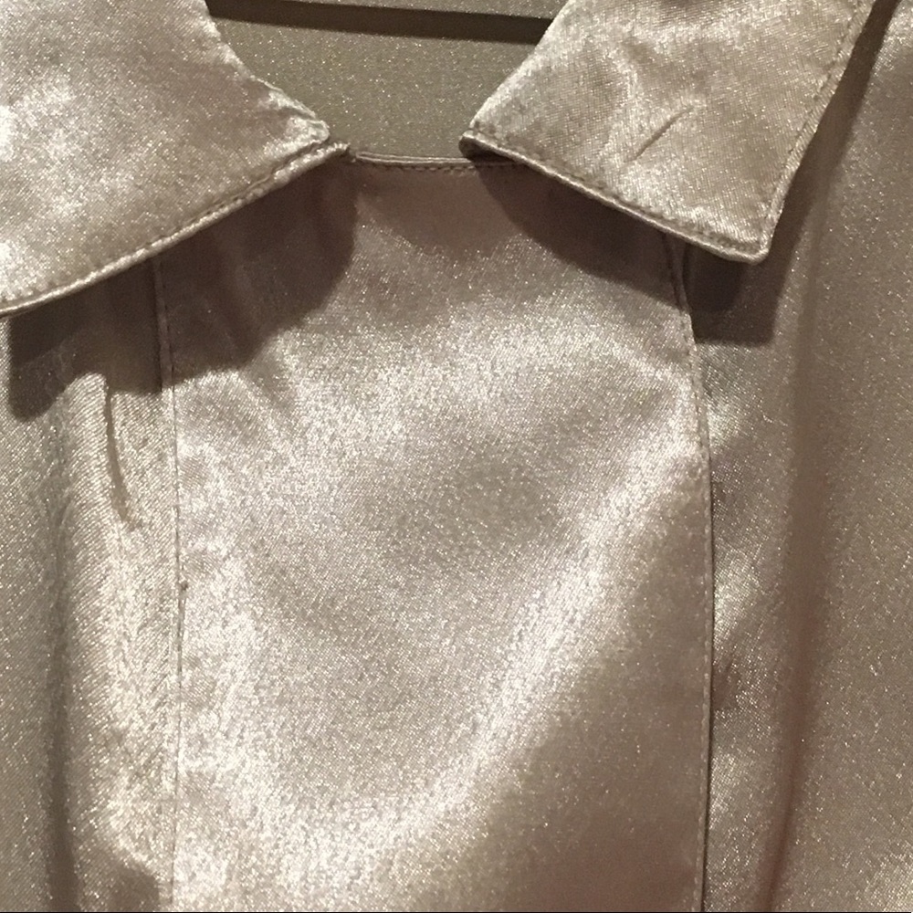 Vintage Button Up Blouse Satin Versatile Size 10 - Picture 4 of 8